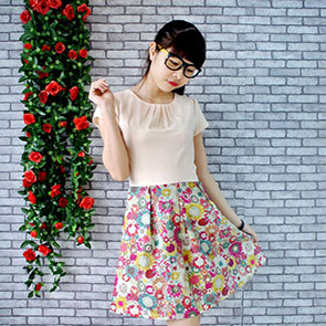 Váy xòe liền thân họa tiết hoa thời trang DW 011 - Công Ty TNHH Kinh Doanh Thương Mại Và Dịch Vụ Hà Thanh